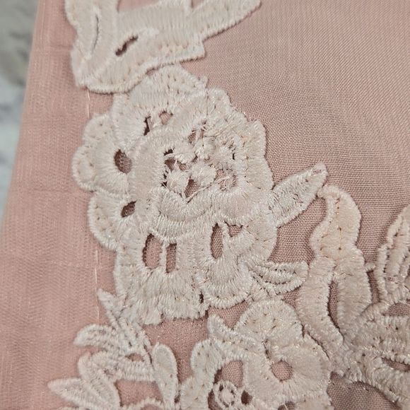 Girls Fairy Renaissance Maxi Dress Embroidered Pink Ruffled Hem Formal Dressy - Picture 4 of 11